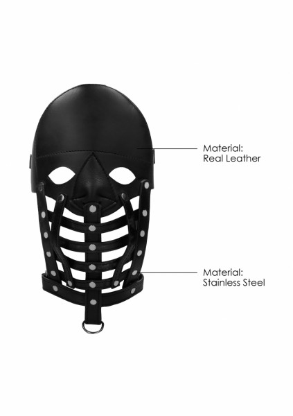 Leather Male Mask - Black - Sex toys and bondage