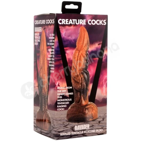 Creature Cocks Ravager Rippled Tentacle Silicone Fantasy Dildo