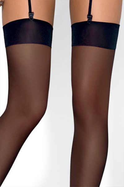Obsessive Silky Sheer Midnight Black Thigh Highs