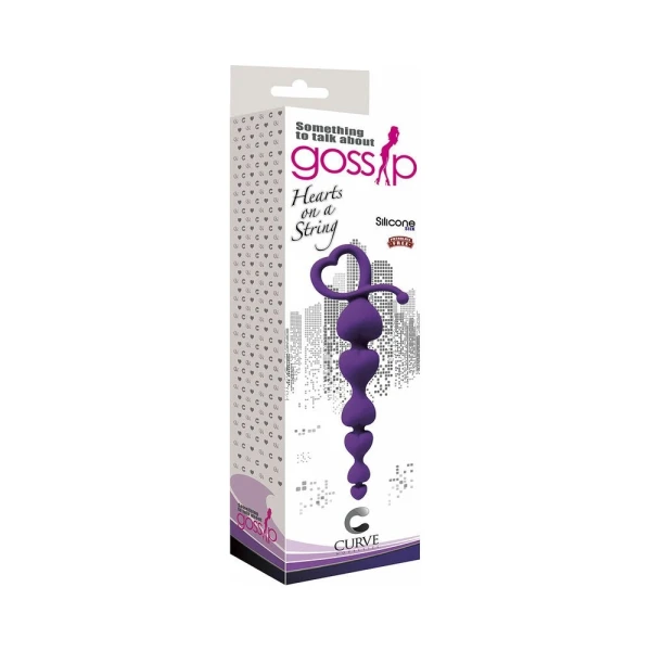 Gossip Hearts On A String Silicone Anal Beads
