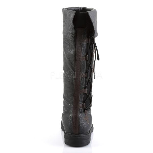 1 inches Flat Heel Men's Knee High Pull-on Boot w/ Side Lace. — image 4 of 4