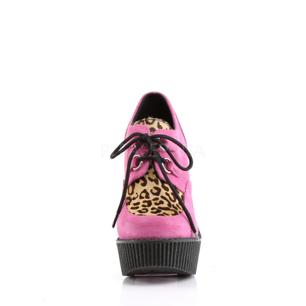 5 1/4 inches Wedge PF Lace-Up Creeper w/Leopard Print Accents — image 10 of 12