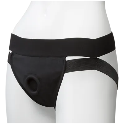 Vac U Lock Panty Harness w Plug Dual Strap S M Black
