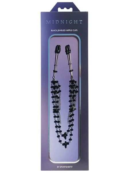 SINCERELY MIDNIGHT BLACK JEWELED NIPPLE CLAMP