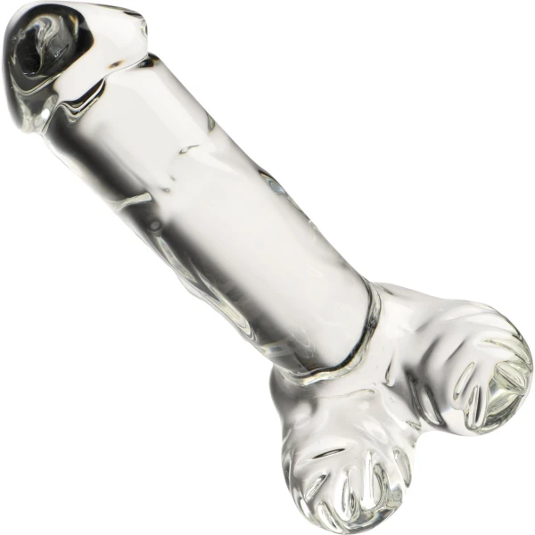 Pleasure Crystals 7.1" Glass Dildo With Balls — image 4 of 8