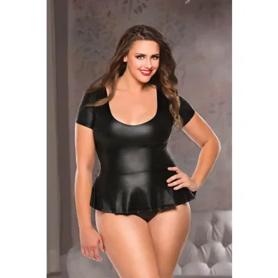 Peplum Top And G string Black Osx