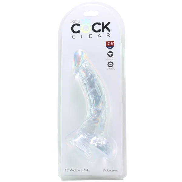 King Cock Clear 7.5'' Cock with Balls