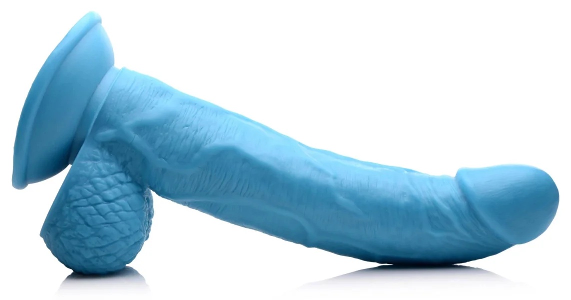 Pop Pecker 7.5 Inch Dildo With Balls - Blue
