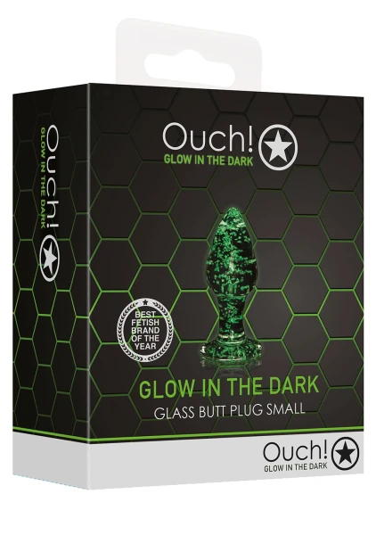 Ouch! Glow In The Dark Glass Butt Plug