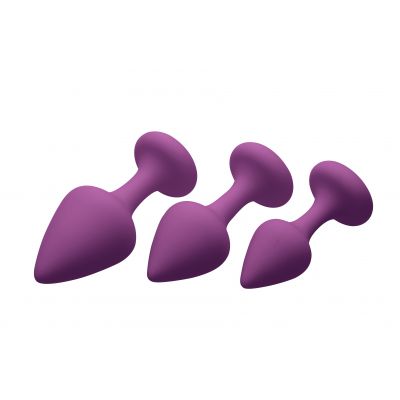 Purple Pleasures 3 Piece Silicone Anal Plugs