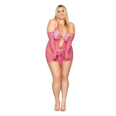 Chemise and Gloves Restraints Queen Size Peony