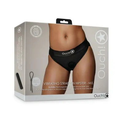 Strap on Dildos Harnesses Shots Ouch Vibrating Strap on Hipster Black M l