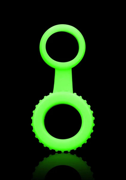 Ouch! Glow in the Dark Dual Cock Ring and Ball Strap — image 7 of 10