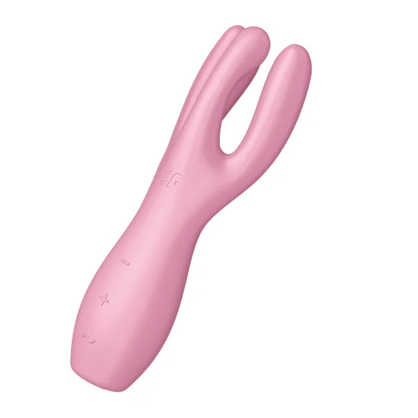Satisfyer Threesome 3 Rechargeable Waterproof 12-Function Dual Stimulation Vibrator - Pink