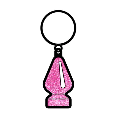 Pink Glitter Butt Plug Keychain