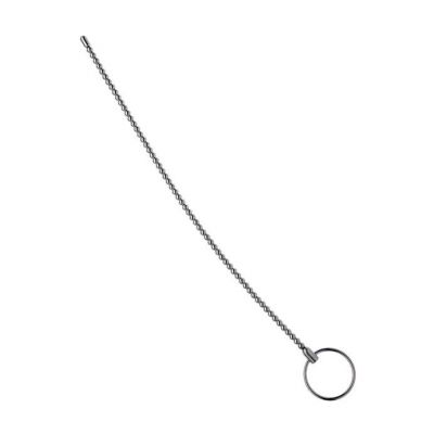 Kink Range Metal Ring Beaded Penis Plug 12 Inch Silver