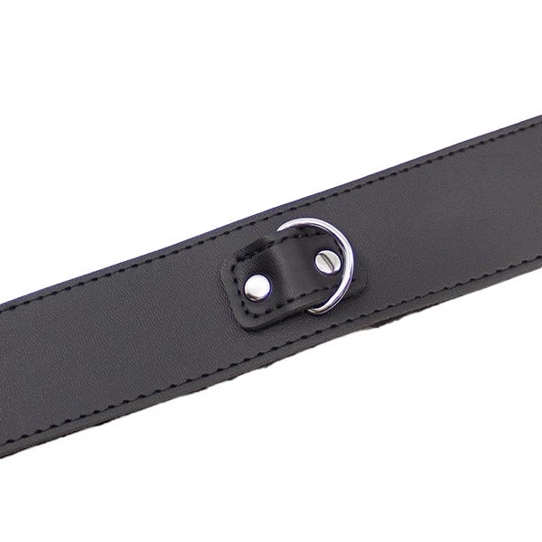 Love In Leather Faux Fur Lined Collar and Lead with Metal Detail