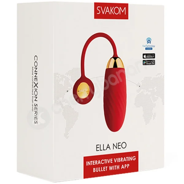 Ella Neo Connexion Series Interactive Vibrating Red Bullet Egg