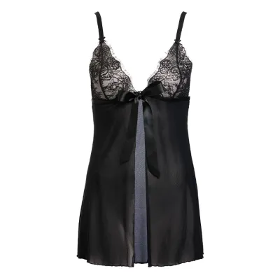 Dita Von Teese Von Follies Fantacist Open Front Black Babydoll