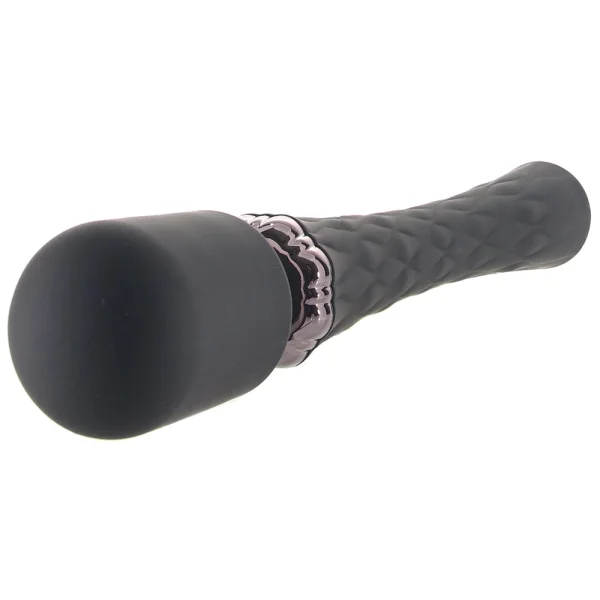 Playboy Pleasure Royal Rechargeable Silicone Vibrating Massage Wand - Black