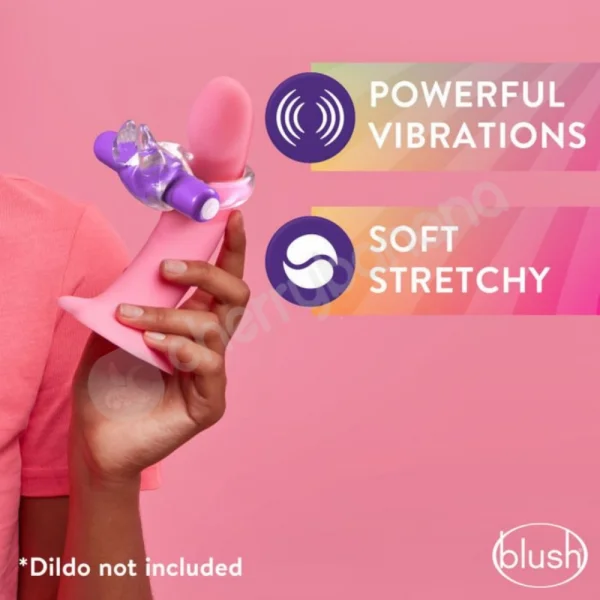 Play With Me Purple & Clear Bull Vibrating Cock Ring