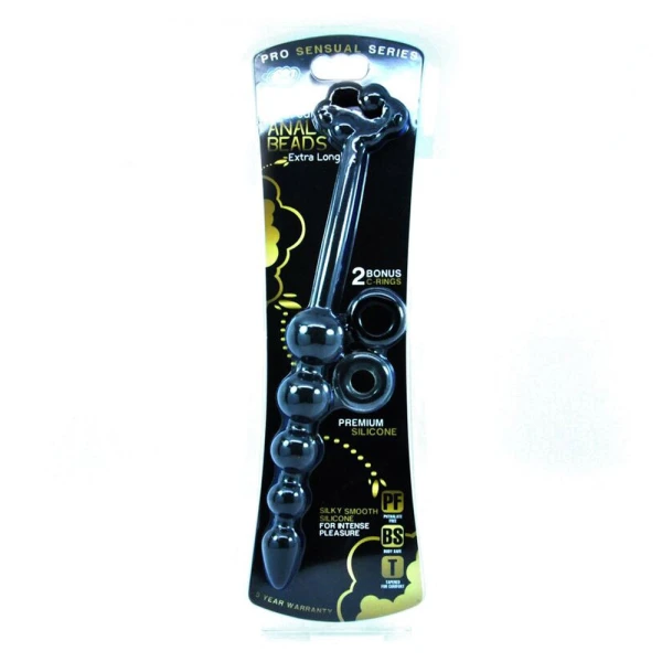 Cloud 9 - Tapered Silicone Anal Beads Black