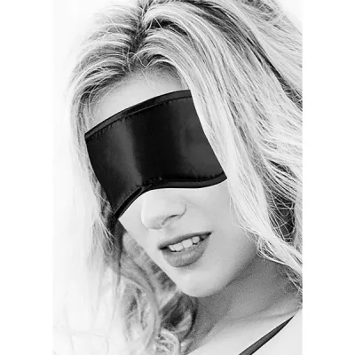 Ouch Black White Satin Eye Mask