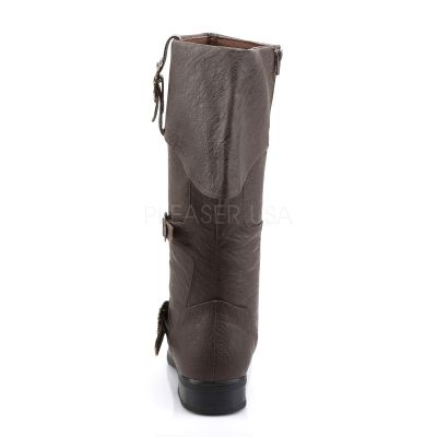 CARRIBEAN 299 Cuffed Knee Boot W Octopus Buckles Inner Side Zip
