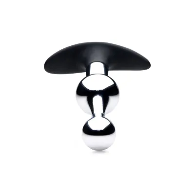 Dark Drop Metal and Silicone Beaded Anal Plug