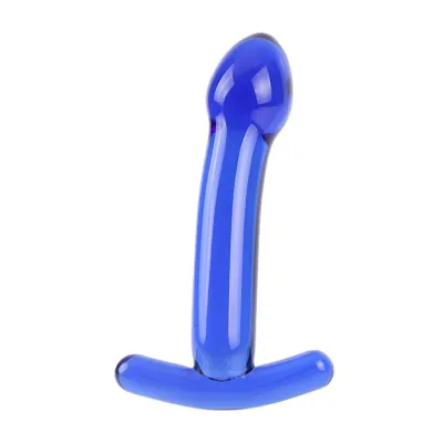 Lucent T handle Glass Dildo