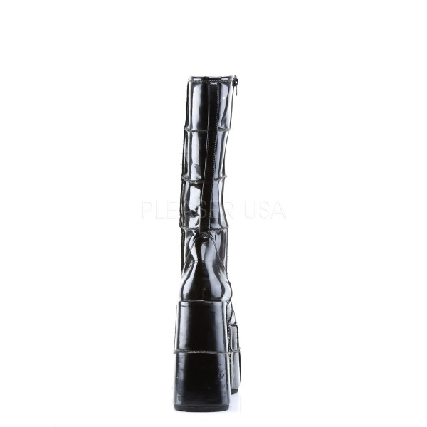 STACK-301 - 7" P/F Goth Cyber GoGo Punk Patched Blk Pat Knee BT