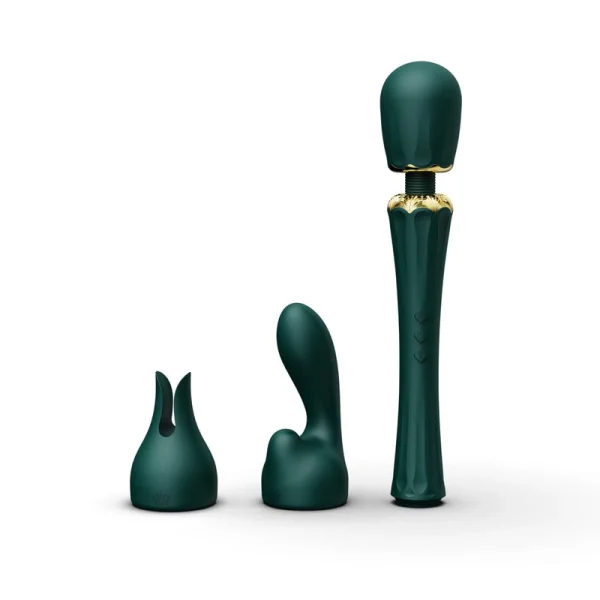 Kyro Vibrating Wand Massager in Turquoise Green by Zalo