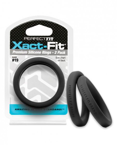 Perfect Fit Xact-Fit Silicone Cock Rings, 2-Packs, 14 Possible Sizes