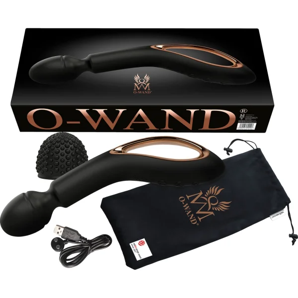 O-WAND II Waterproof Rechargeable Silicone Personal Massager - Noir