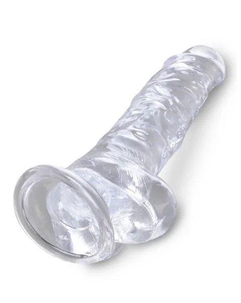 King Cock Clear Dildo With Balls - 8 Inch - 8 Inch