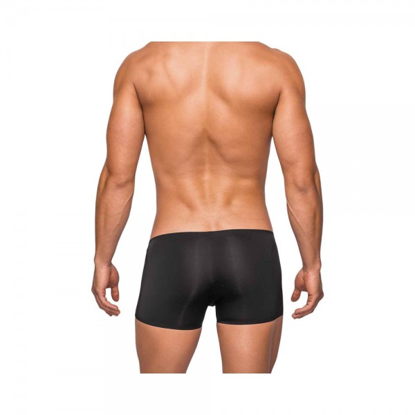 Male Power Seamless Sleek Sleek Short W/sheer Pouch Black Xlarge