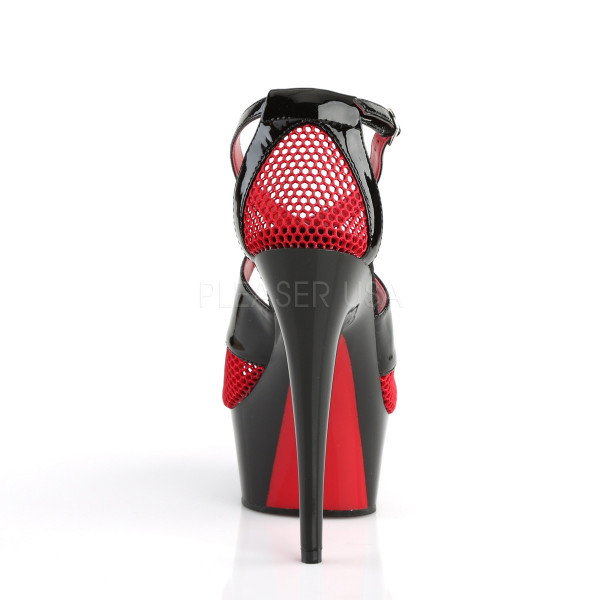 6 inches Heel, 1 3/4 inches PF Two Tone Peep Toe Criss-Cross Sandal