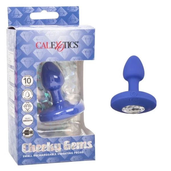 Cheeky Gems Silicone Rechargeable Vibrating Small Anal Probe By CalExotics - Pink