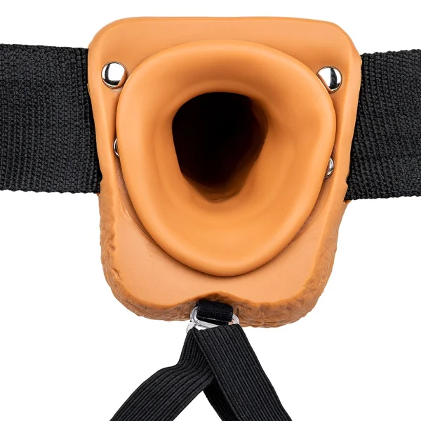 Real Rock Hollow Vibrating 7 Inch Ballsy Strap-On