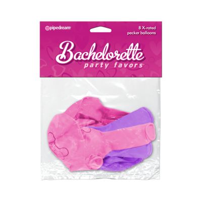 Bachelorette Party Favors X rated Pecker Balloons Pink Purple 8 Pcs