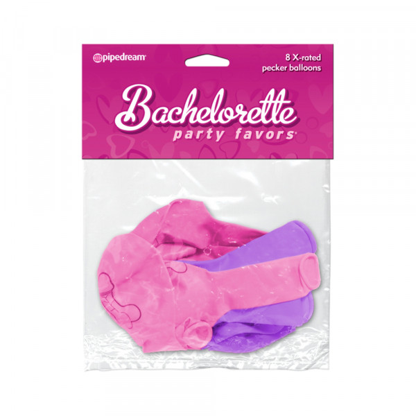 Bachelorette Party Favors X-rated Pecker Balloons Pink & Purple 8 Pcs.