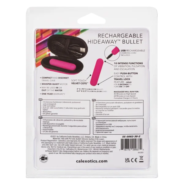 Rechargeable Hideaway Bullet Pink