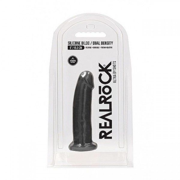 REALROCK Ultra - 6 Inch Dual Density Silicone Dildo - Black — image 4 of 4