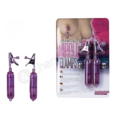 Purple Vibrating Nipple Clamps