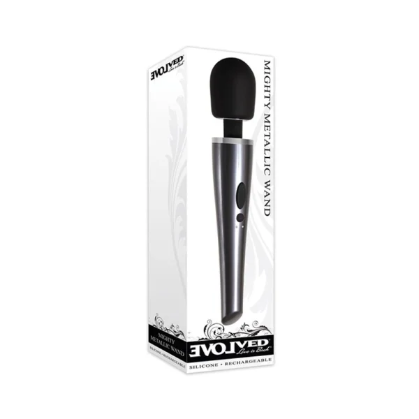 Evolved Mighty Metallic Wand 8 Vibrating Function Usb Rechargeable Cord Included Waterproof — image 9 of 9