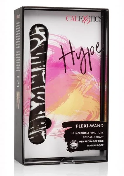Hype Flexi Wand Black White Vibrator