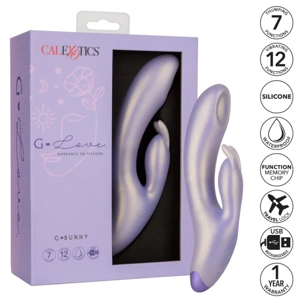 G-Love G-Bunny Silicone Rechargeable Waterproof Dual Stimulation Vibrator By CalExotics