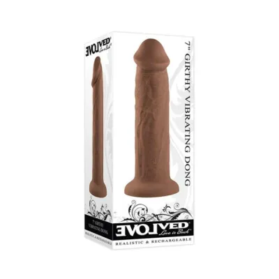 Realistic Dildos Evolved Girthy Rechargeable Vibrating 7 In Silicone Dildo