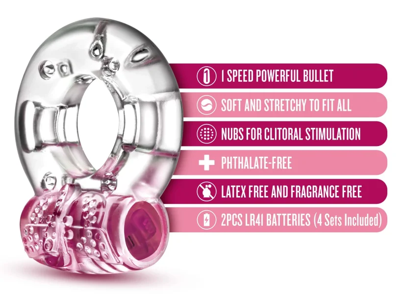 Play With Me - Arouser Vibrating C-ring - Pink