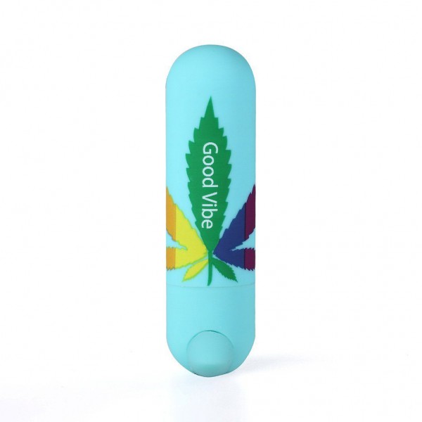 Maia Jessi 420 Rechargeable Mini Bullet Vibrator with Colorful Leaf Pattern